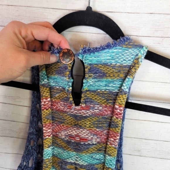 FREE PEOPLE RARE HEARTS SLEEVELESS TUNIC, SZ LARGE - Picture 11 of 14